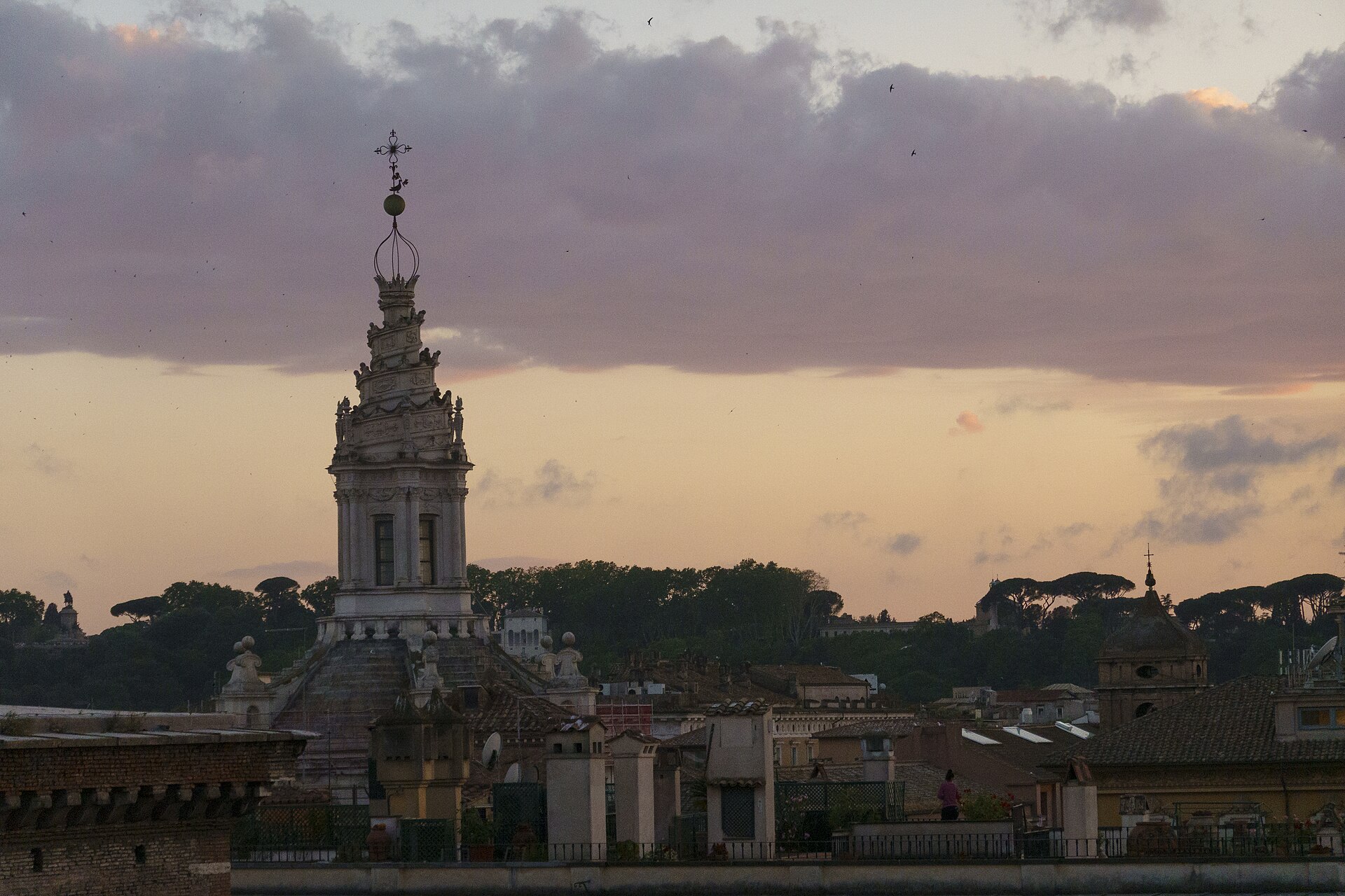 Rome rooftops at dusk